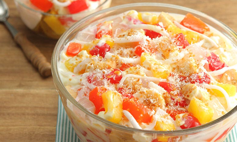 Fruit Salad With Piña Colada Dressing